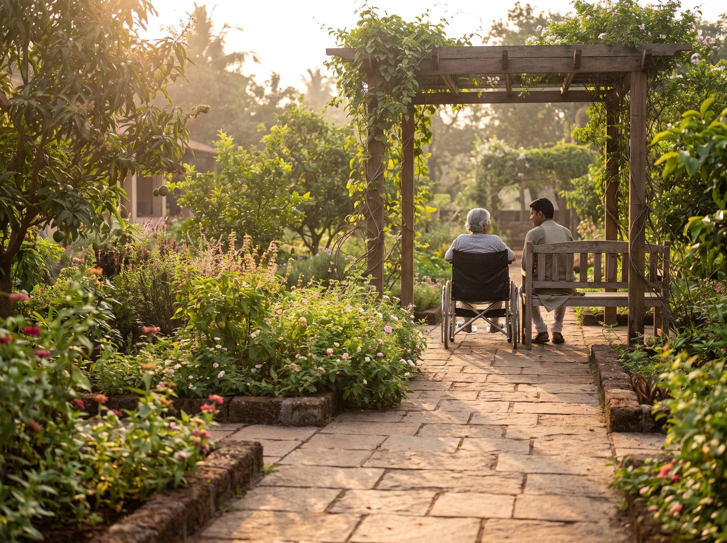 A community care moment in the JagKalyan Seva Udyan garden