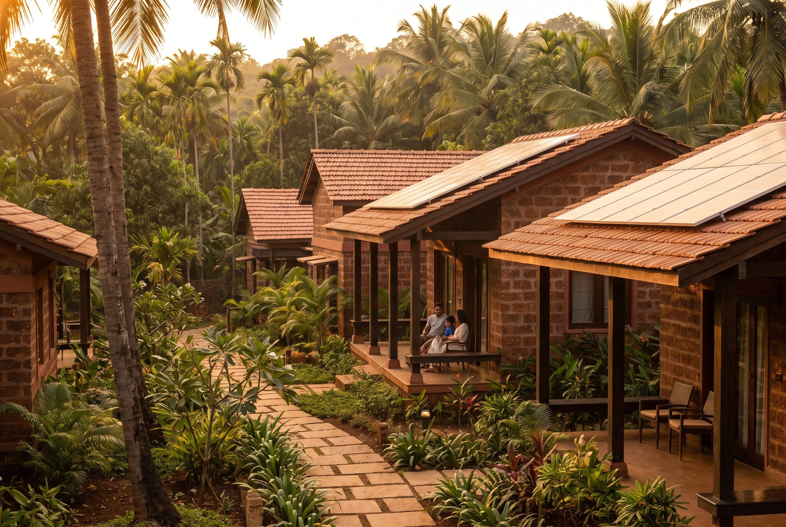A cluster of sustainable eco-homes